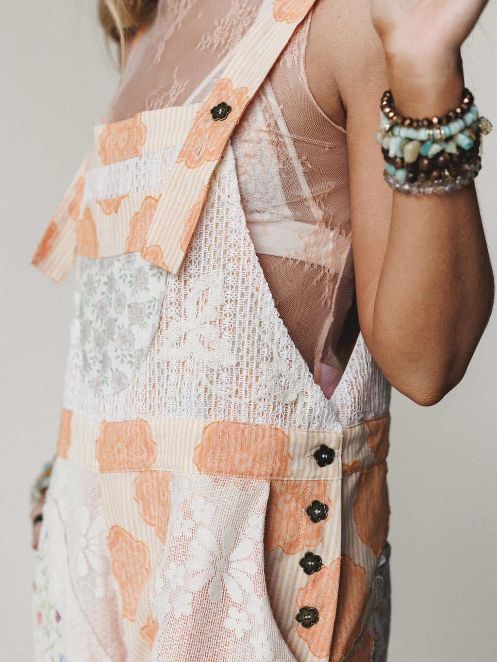 Fruit Fields And Forests Jumpsuit - Orange Striped