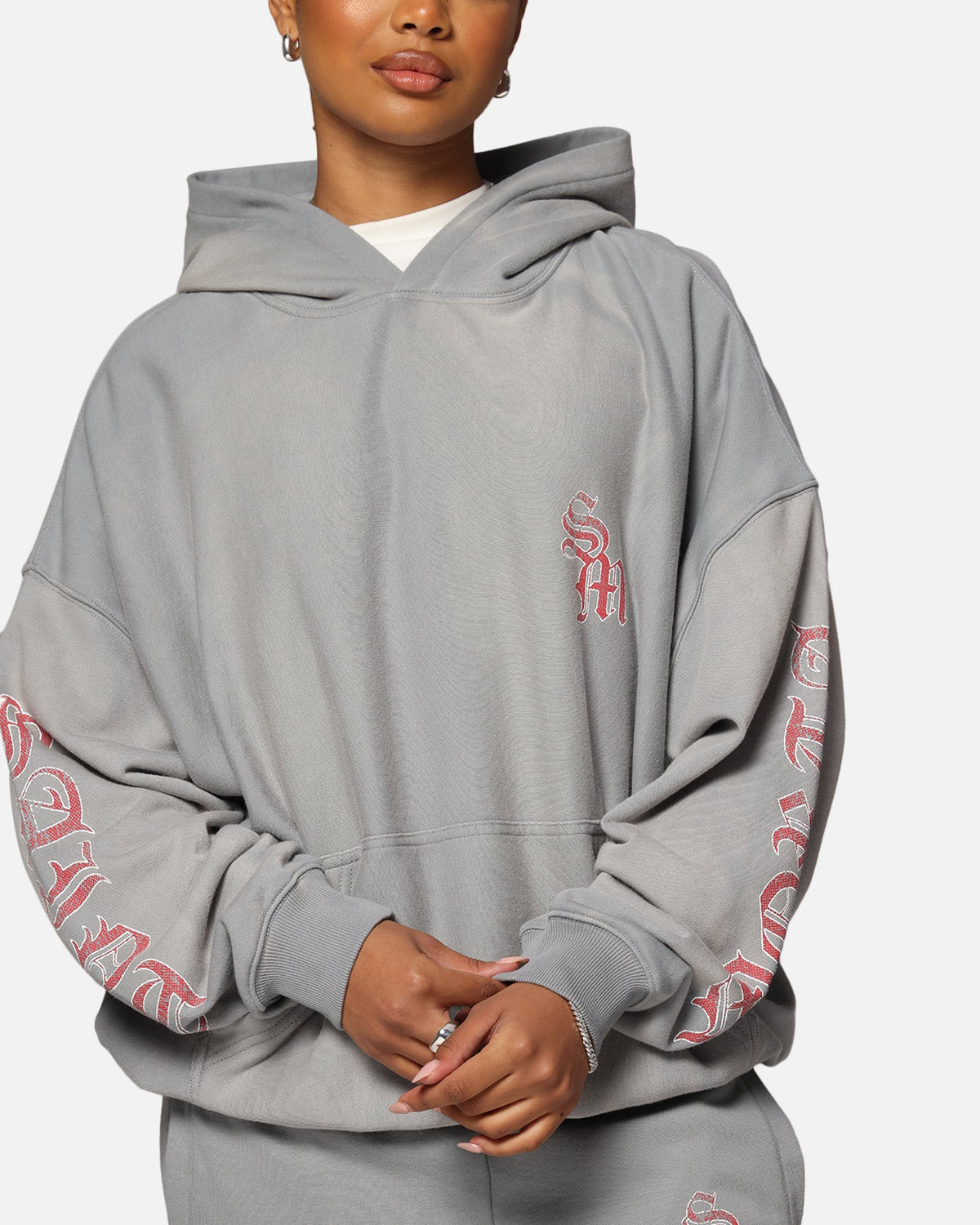 Saint Morta Hardcore Boxy Hoodie Sunfade Grey