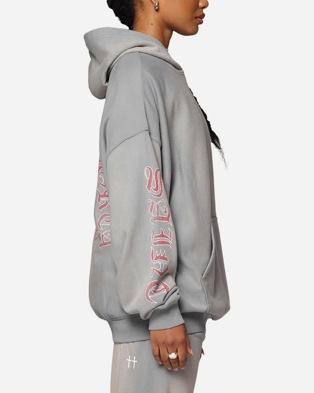 Saint Morta Hardcore Boxy Hoodie Sunfade Grey