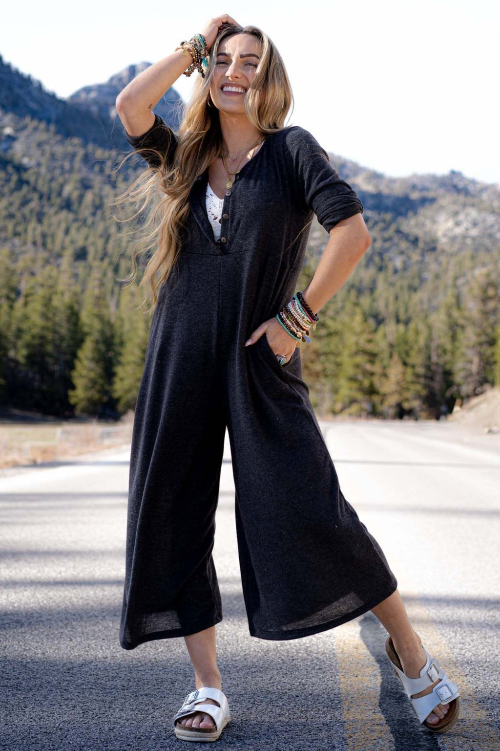 Simply Comfort Jumpsuit - Dark Gray - Pre Order