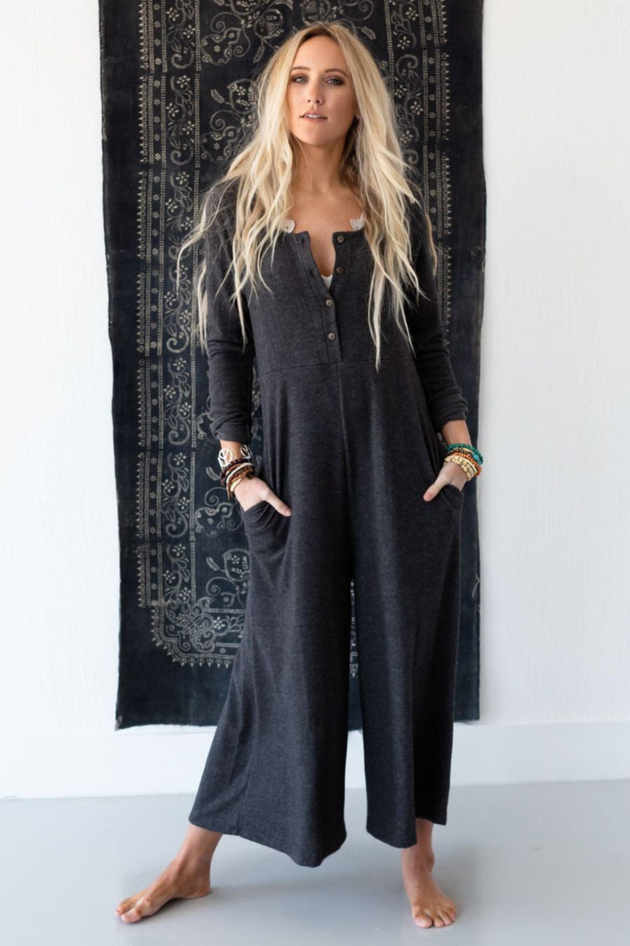 Simply Comfort Jumpsuit - Dark Gray - Pre Order