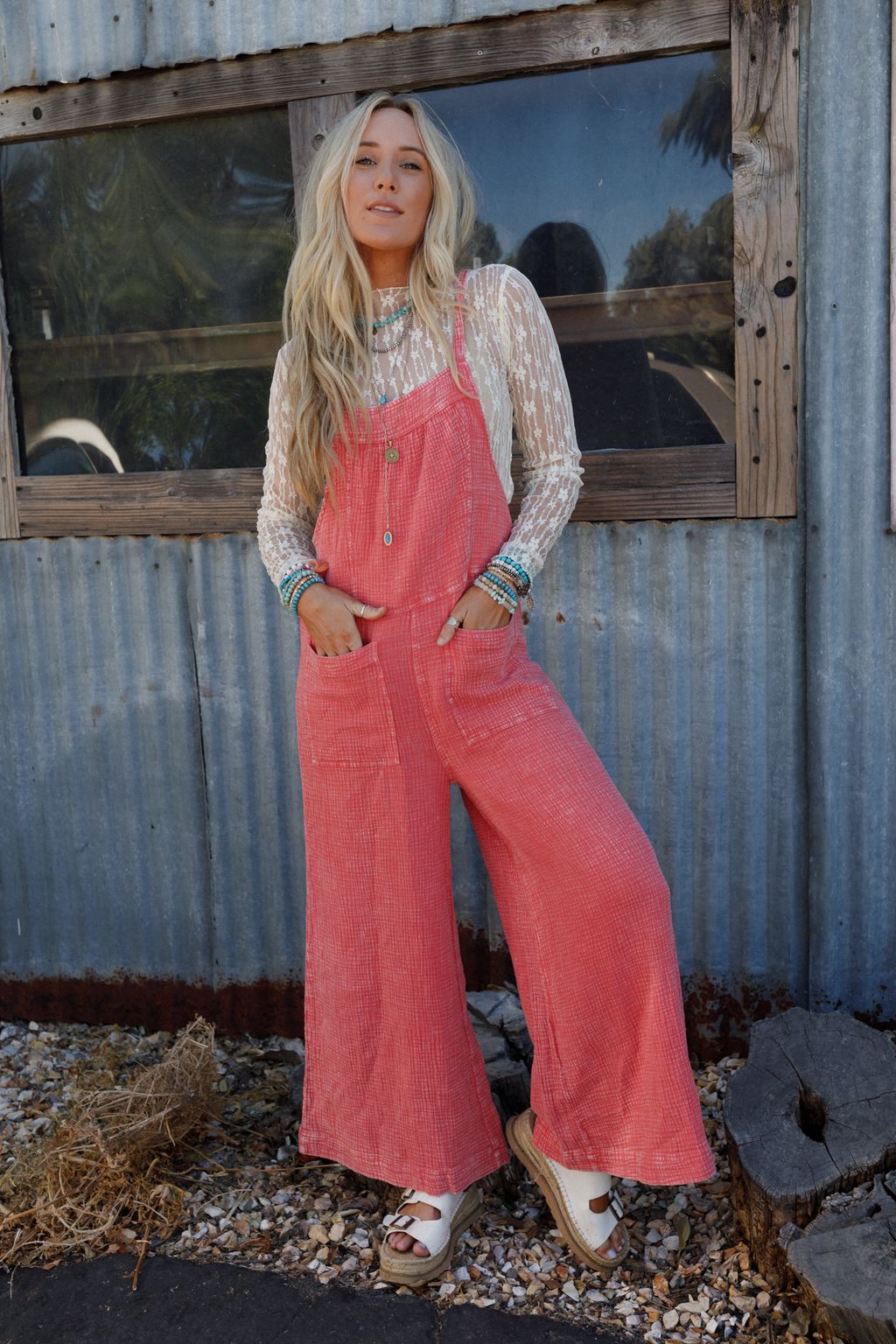 The Nest Coast To Coast Jumpsuit - Coral - Pre Order