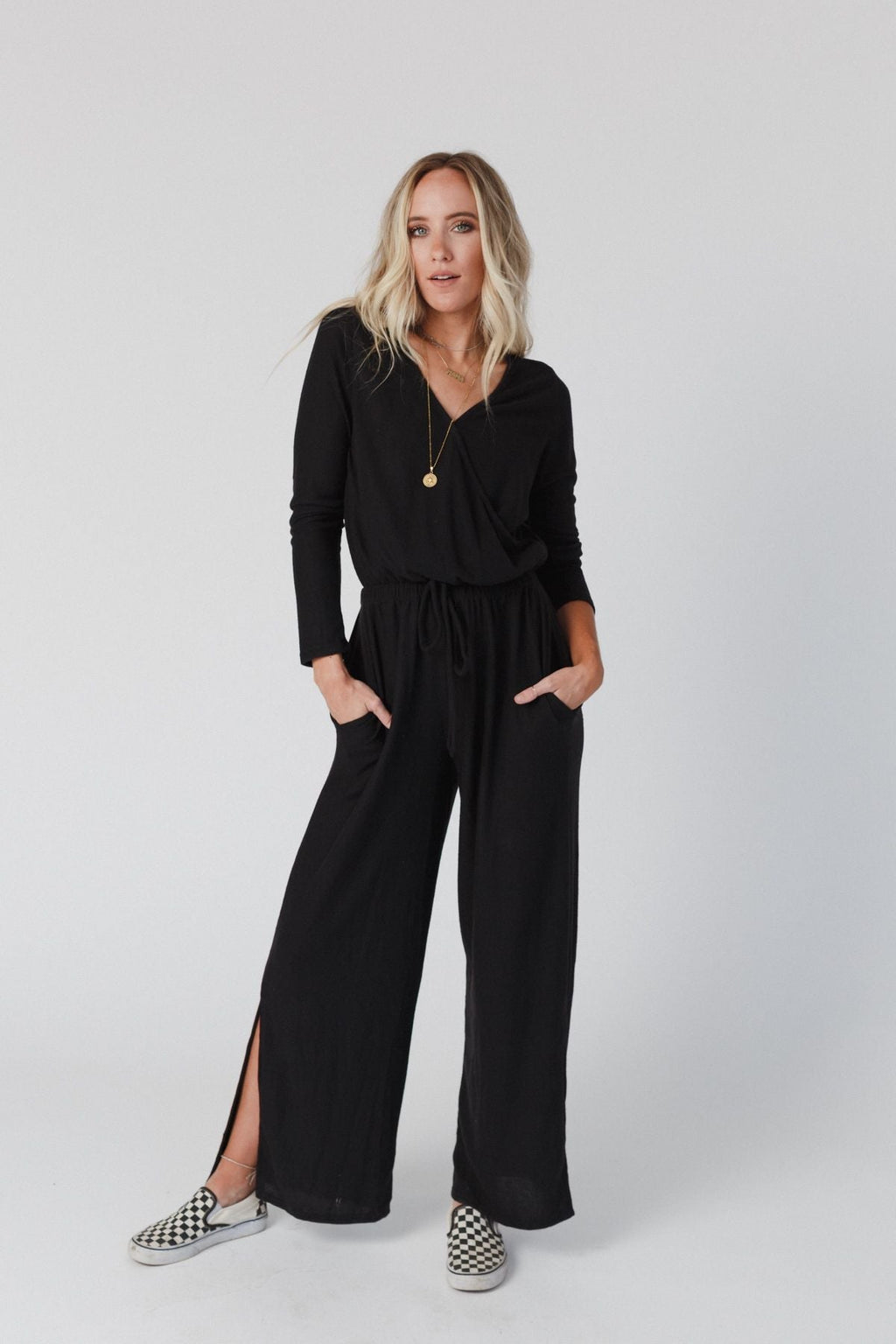 The Nest As It Was Cross Front Jumpsuit - Black - Pre Order